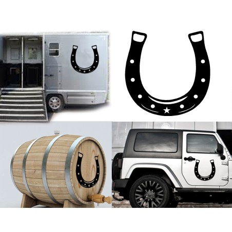 2 Herradura de caballo, pegatina de vinilo