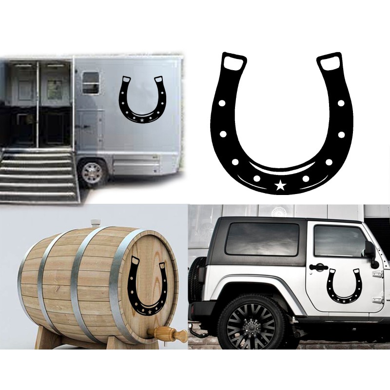 2 Herradura de caballo, pegatina de vinilo