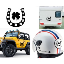 Herradura con trébol de la suerte ESPECIAL, pegatina de vinilo