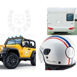 Herradura con trébol de la suerte ESPECIAL, pegatina de vinilo