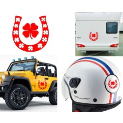 Herradura con trébol de la suerte ESPECIAL, pegatina de vinilo