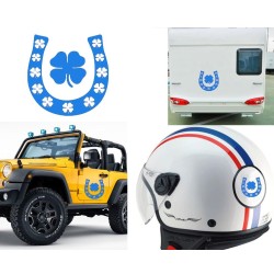 Herradura con trébol de la suerte ESPECIAL, pegatina de vinilo