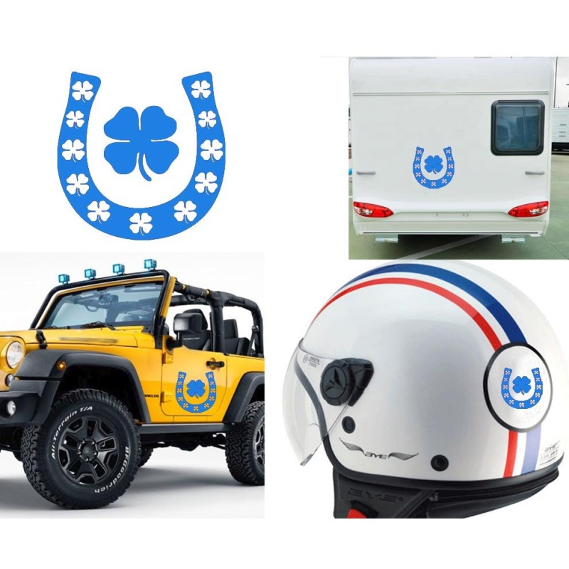 Herradura con trébol de la suerte ESPECIAL, pegatina de vinilo