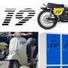 numero 19 racing stripes, pegatina de vinilo