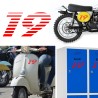 numero 19 racing stripes, pegatina de vinilo