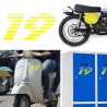 numero 19 racing stripes, pegatina de vinilo