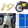 numero 19 racing stripes, pegatina de vinilo