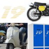 numero 19 racing stripes, pegatina de vinilo