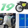 numero 19 racing stripes, pegatina de vinilo