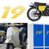 numero 19 racing stripes, pegatina de vinilo