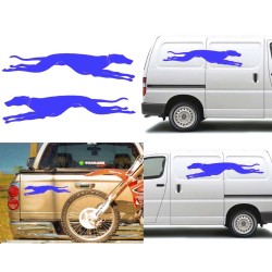 2 Galgos corriendo versión collar (1 derecha y 1 izquierda), pegatina de vinilo