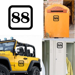 numero 88 version v1sq, pegatina de vinilo