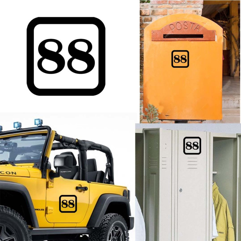 numero 88 version v1sq, pegatina de vinilo