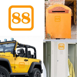 numero 88 version v1sq, pegatina de vinilo