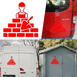 Albañil, obrero, peón construcción versión v1, pegatina de vinilo