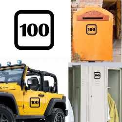 numero 100 version v1sq, pegatina de vinilo