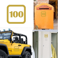 numero 100 version v1sq, pegatina de vinilo