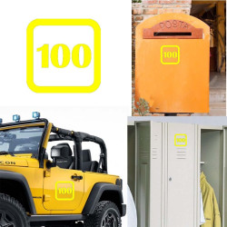 numero 100 version v1sq, pegatina de vinilo