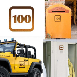 numero 100 version v1sq, pegatina de vinilo