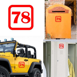 numero 78 version v1sq, pegatina de vinilo