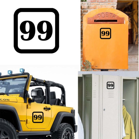 numero 99 version v1sq, pegatina de vinilo