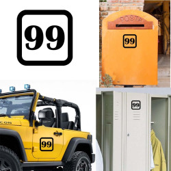 numero 99 version v1sq, pegatina de vinilo