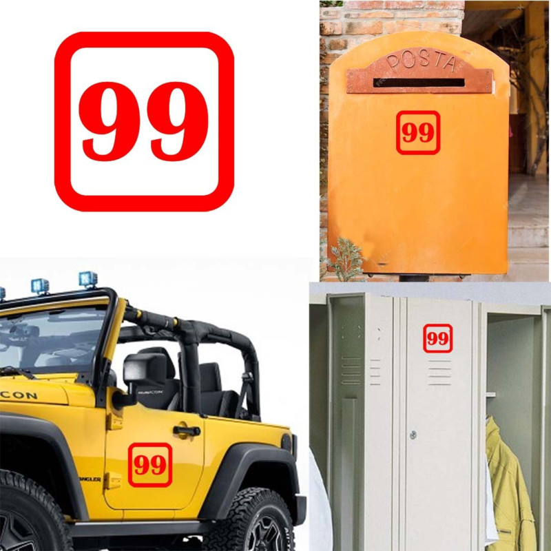 numero 99 version v1sq, pegatina de vinilo