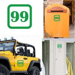 numero 99 version v1sq, pegatina de vinilo
