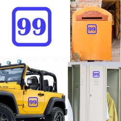 numero 99 version v1sq, pegatina de vinilo