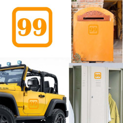 numero 99 version v1sq, pegatina de vinilo
