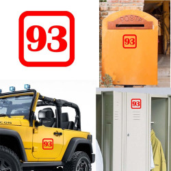 numero 93 version v1sq, pegatina de vinilo