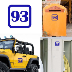 numero 93 version v1sq, pegatina de vinilo