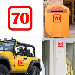 Pegatina de vinilo numero 70 version v1sq,