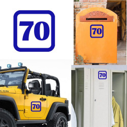 Pegatina de vinilo numero 70 version v1sq,
