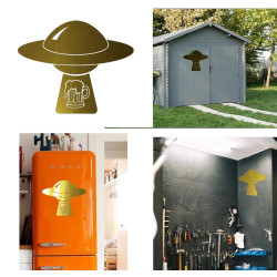 Pegatina de vinilo OVNI versión beer