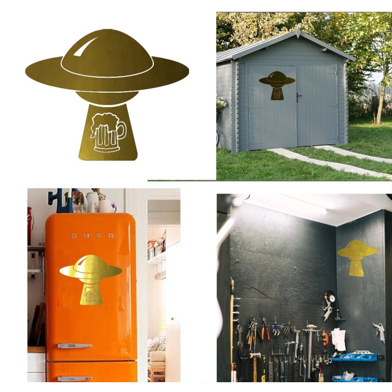 Pegatina de vinilo OVNI versión beer