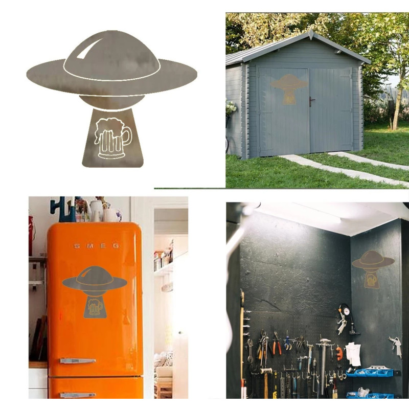 Pegatina de vinilo OVNI versión beer