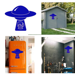 Pegatina de vinilo OVNI versión beer